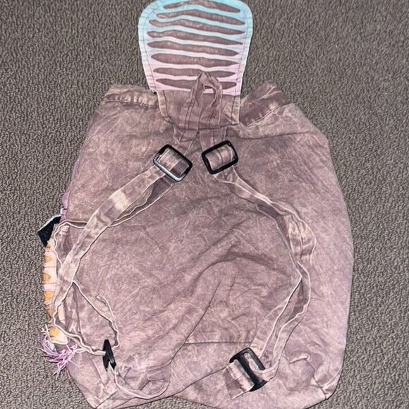 The Collection Royal Handmade Nepali Patchwork Hippie Rainbow Tie Dye Backpack - Picture 6 of 9